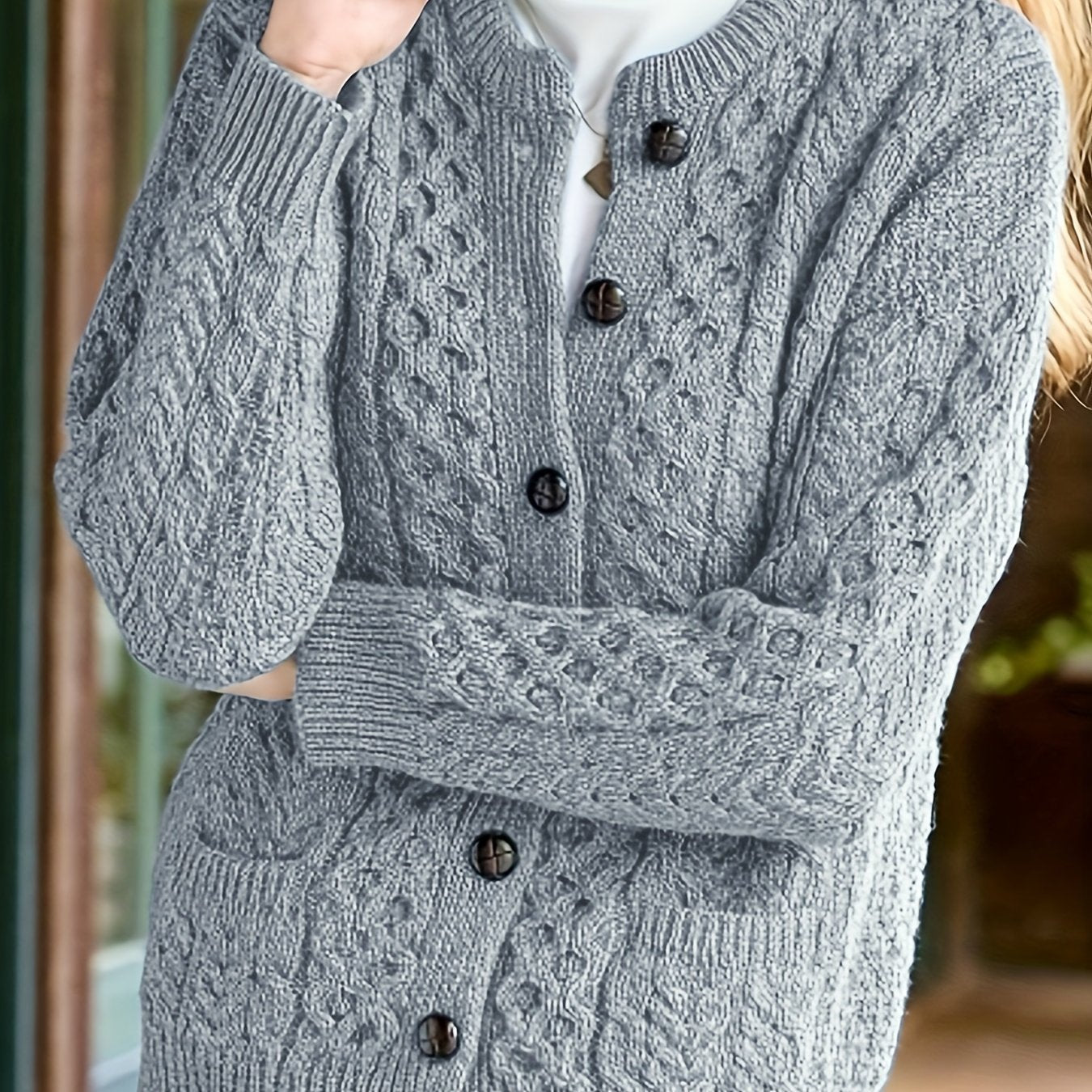 Women's Casual Knit Cardigan Sweater Cozy Long Sleeve