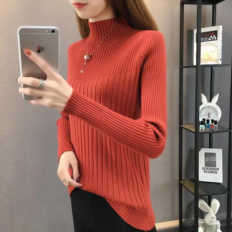 Slim Fit Slimming Inner Knitted Bottoming Shirt Women's Long Sleeve