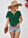 U-shaped Collar Hot Sale Ruffle Sleeve Women's Pleated Shirt