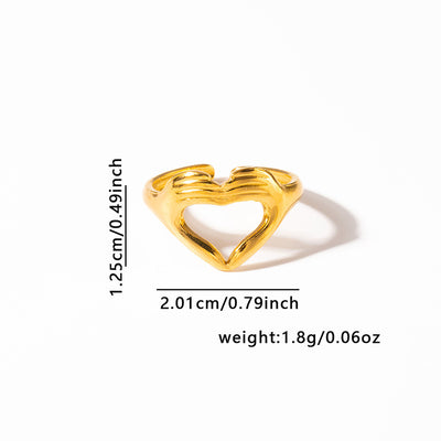 French Retro Titanium Steel Ring Golden