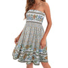 European And American Spring And Summer New Fashion Printed Beach Vacation Sexy Tube Top Dress