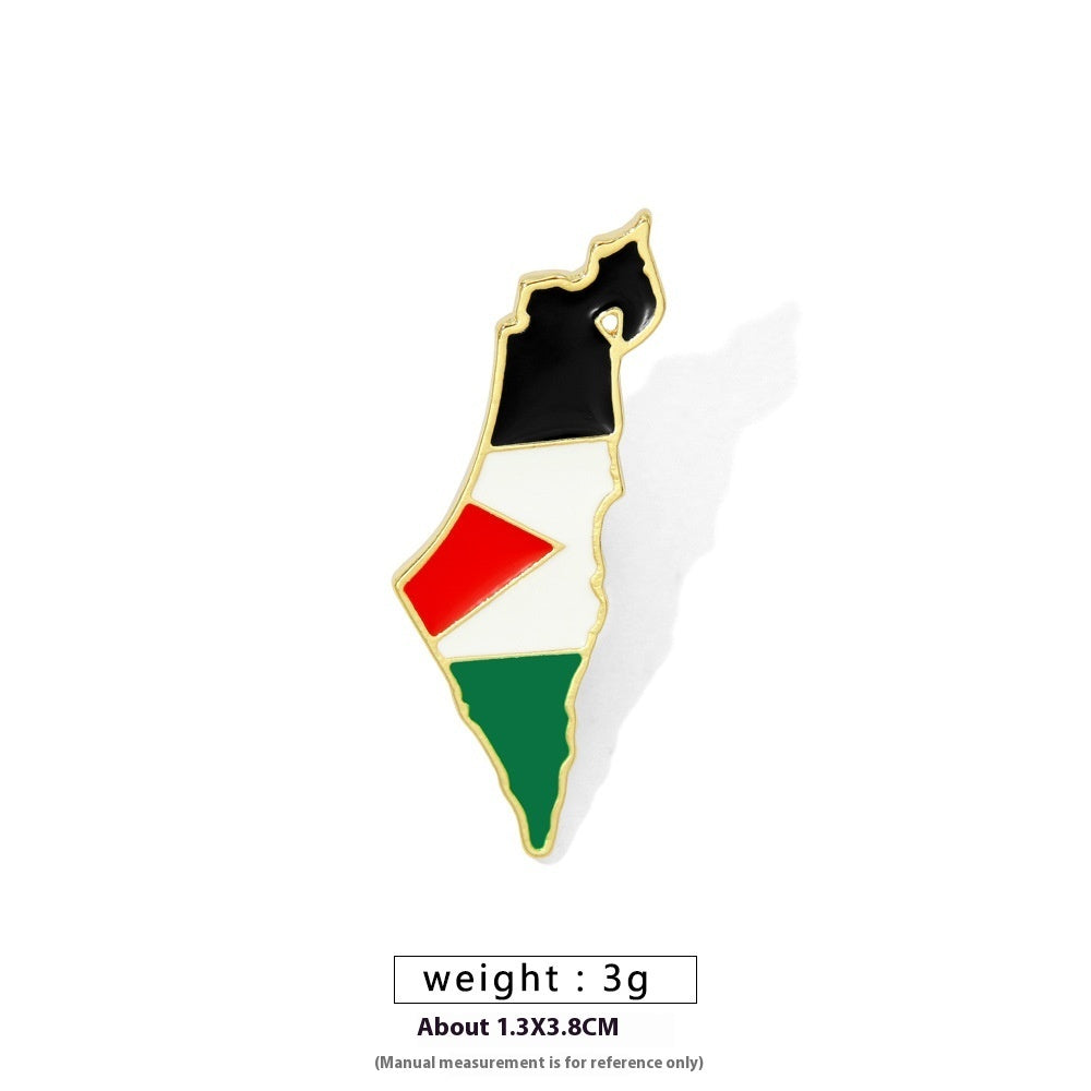 Free Palestine Flag Brooch Gold Badge Clothes Accessories Pin