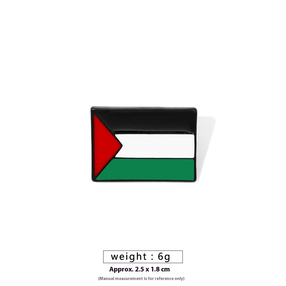 Free Palestine Flag Brooch Gold Badge Clothes Accessories Pin