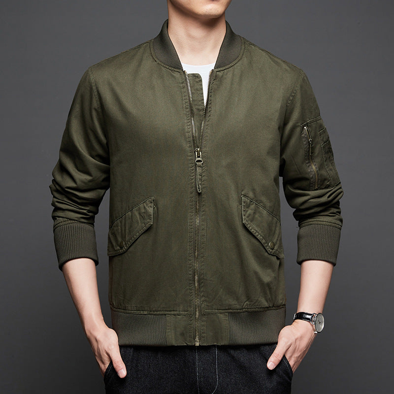Cotton Baseball Collar Men Jacket Plus Size