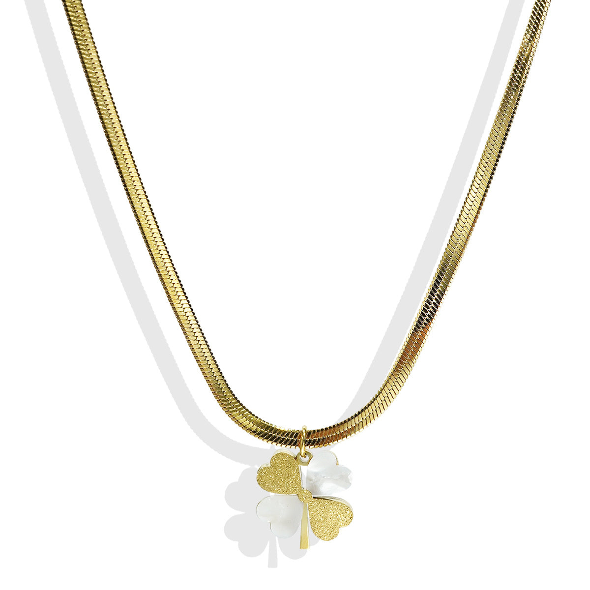 Lxalry 18K Gold Plated Double Luck Necklace