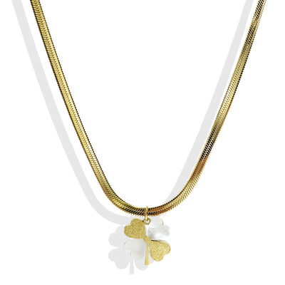 Lxalry 18K Gold Plated Double Luck Necklace
