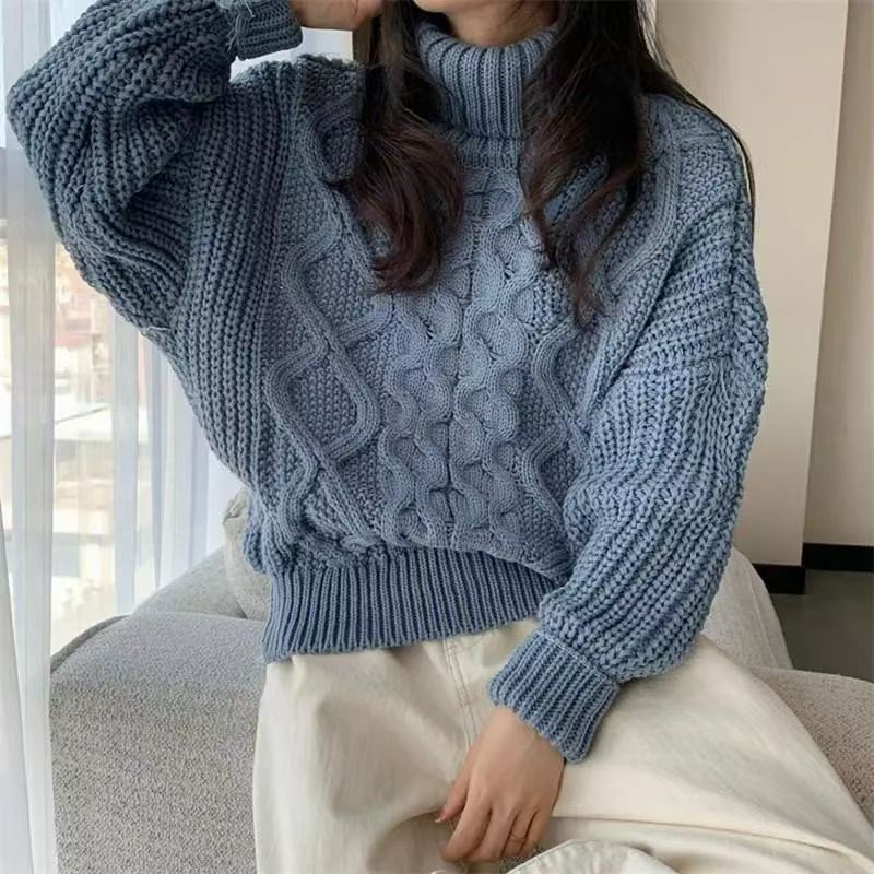 Sweater Twisted Short Long-sleeved Sweater Top