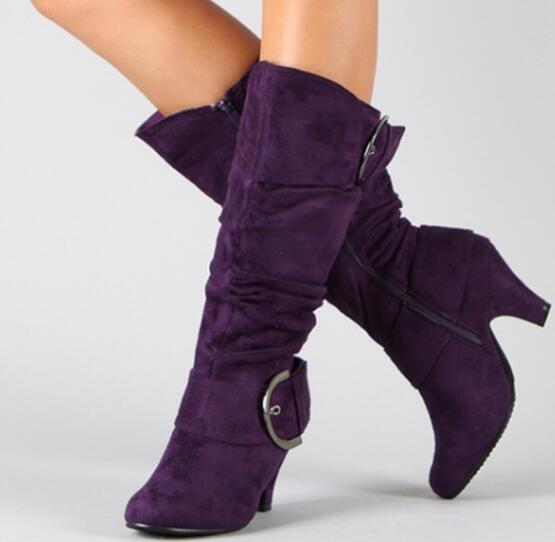 Fashion Brushed Velvet Spring And Autumn Women's Boots