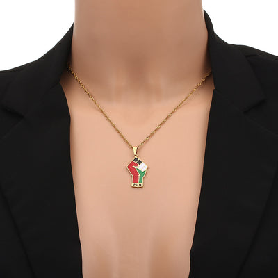Stainless Steel Palestinian Pendant Necklace