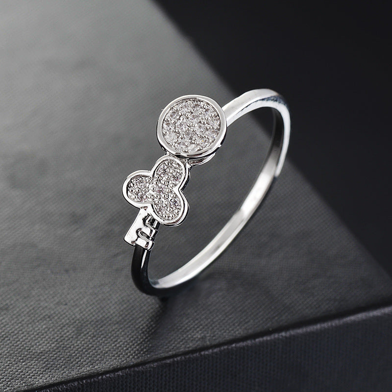 Creative Couple Key Diamond Ring