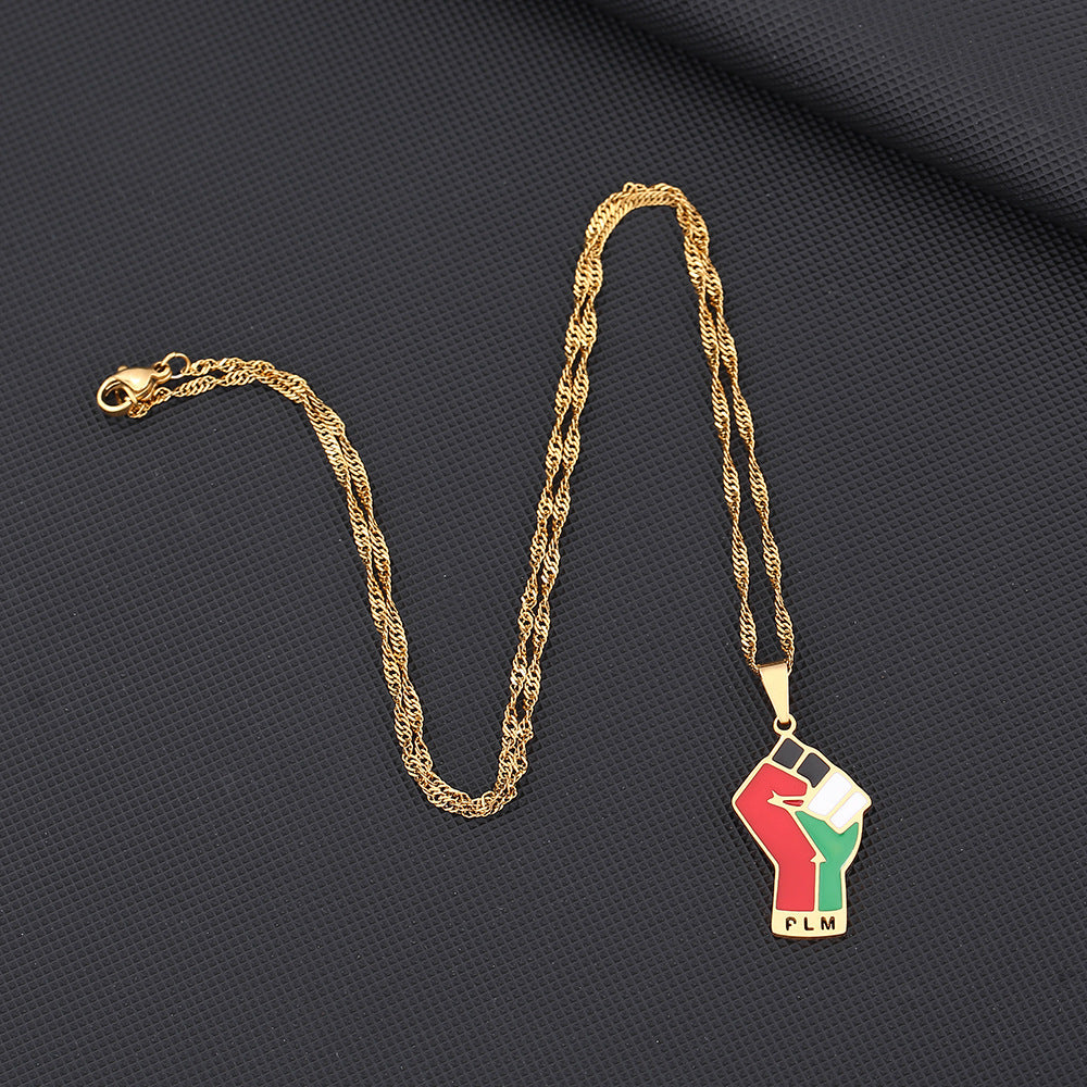 Stainless Steel Palestinian Pendant Necklace