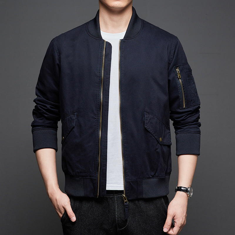 Cotton Baseball Collar Men Jacket Plus Size