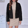 Faux Fur Long Sleeve Front Cardigan Short Coat
