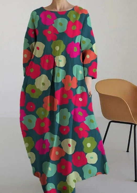 Women's Casual Loose Print Mid-length Dress