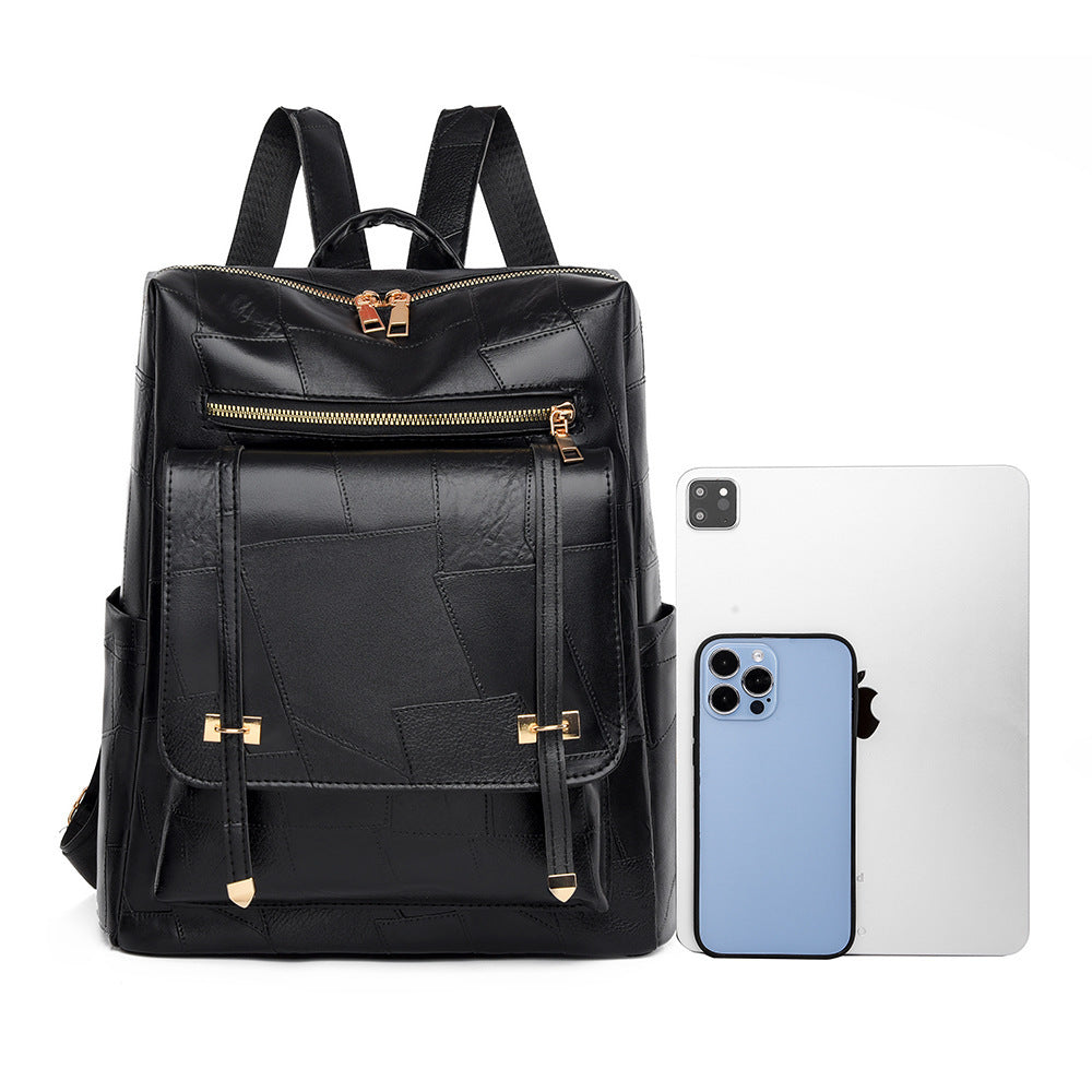 Retro Women's Backpack New High-grade PU Soft Leather Dual-use