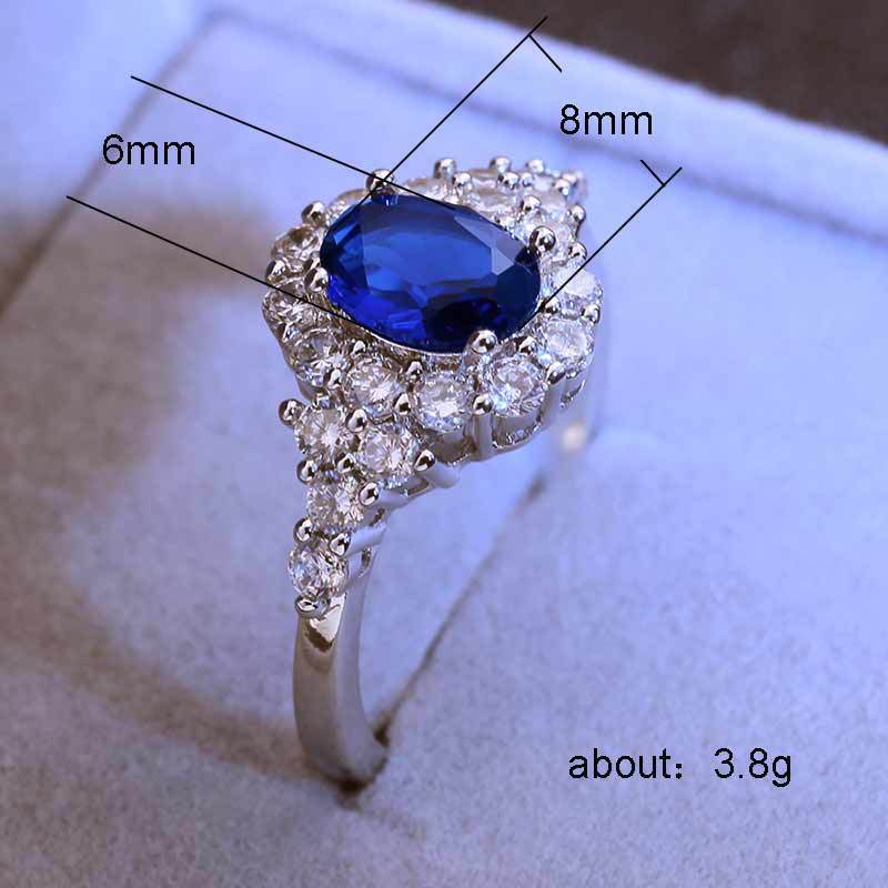 High-grade Blue Zircon Real Gold Ring
