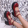 Women's Thick-soled Lace-up Loafers Fall Versatile British Leather Shoes