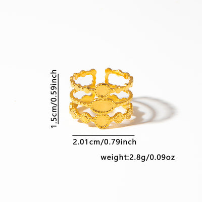 French Retro Titanium Steel Ring Golden
