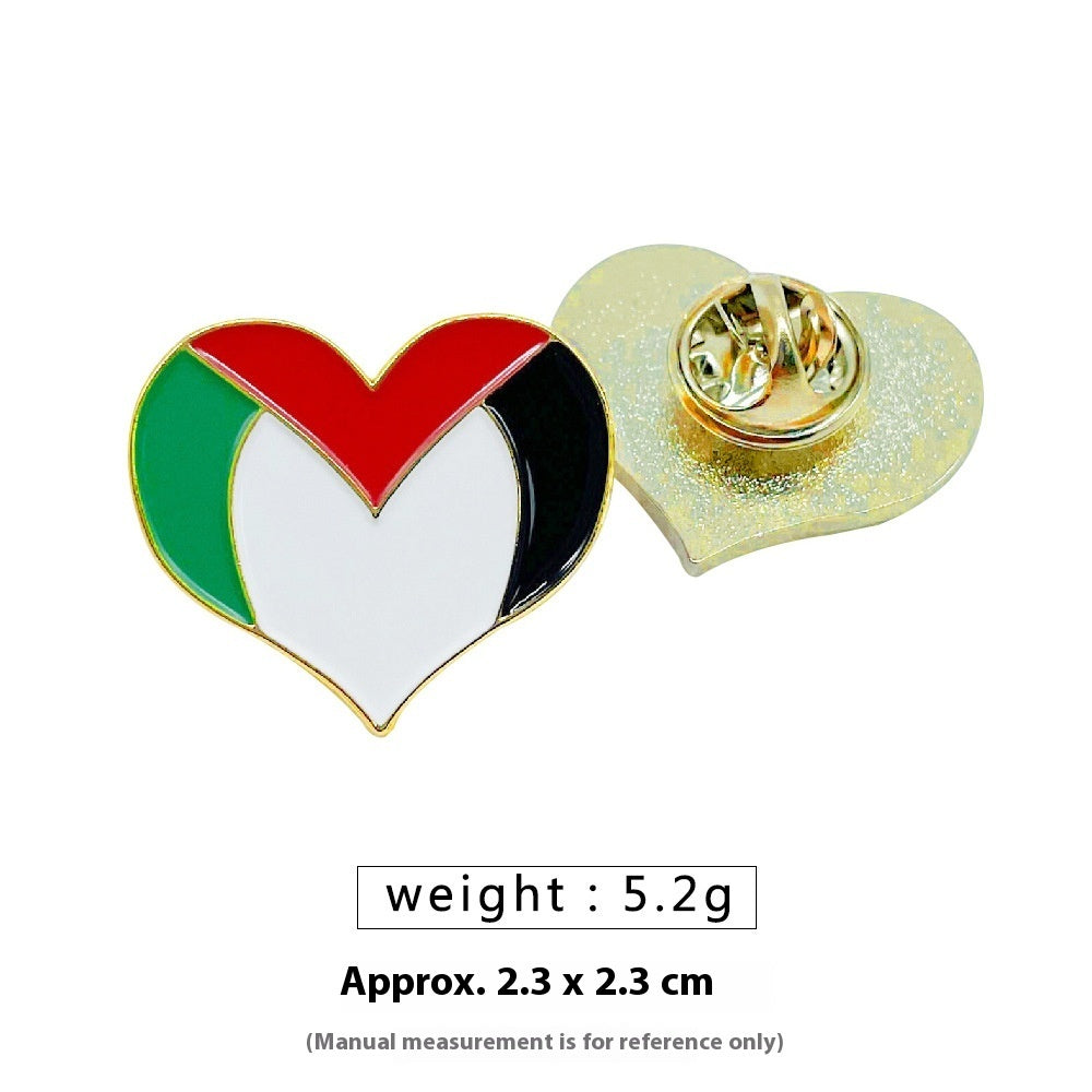 Free Palestine Flag Brooch Gold Badge Clothes Accessories Pin