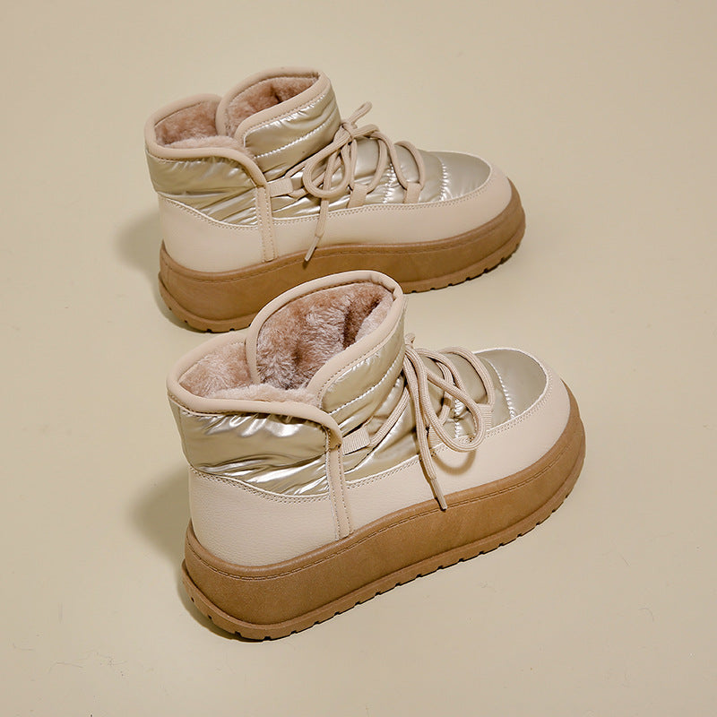 Fleece-lined High-top Snow Boots