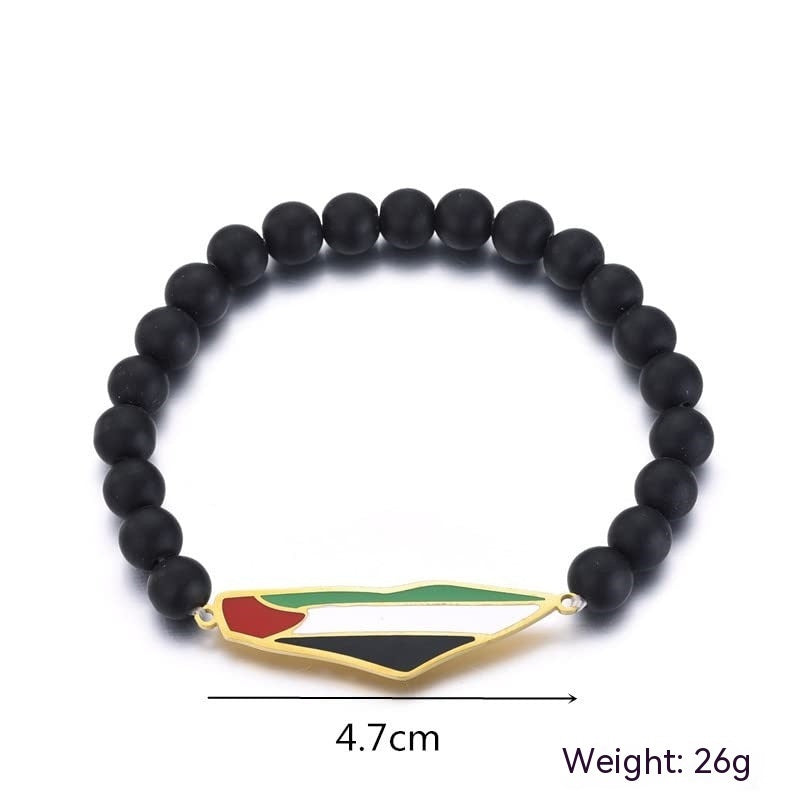 Epoxy Stainless Steel Palestinian Flag Map Carrying Strap