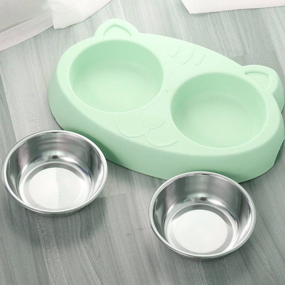 Stainless Steel Double Pet Food Bowl