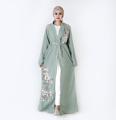 Embroidered Cardigan Dubai Dress