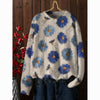 Western Style Beautiful Design Loose Slimming Printed Sweater Niche Fashion