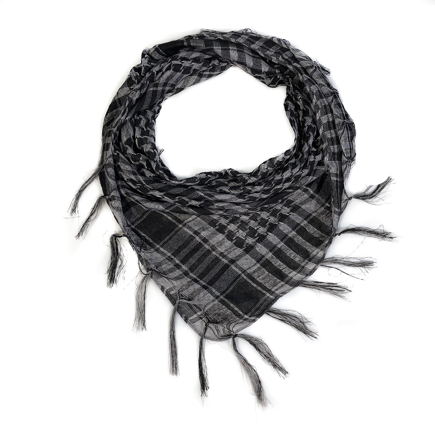 Network Silk Houndstooth Square Keffiyeh Military Fans Tactical Tassel Desert Scarf