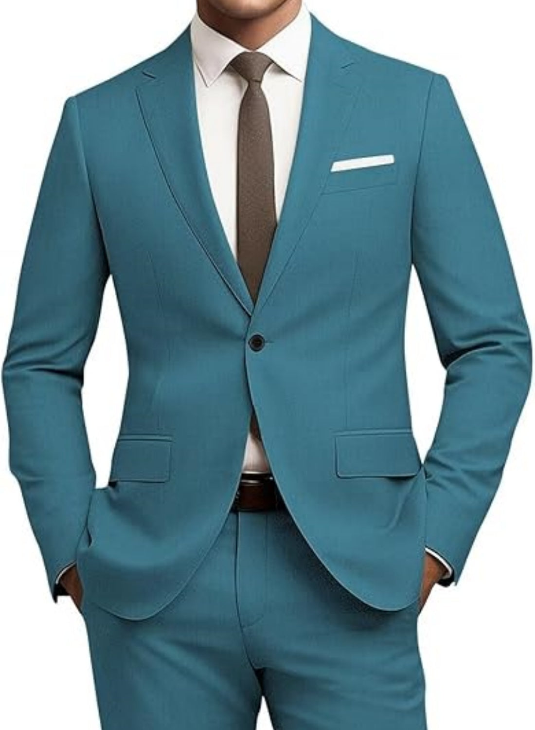 Men's Suit Slim Fit 2-piece Set Casual Business Set