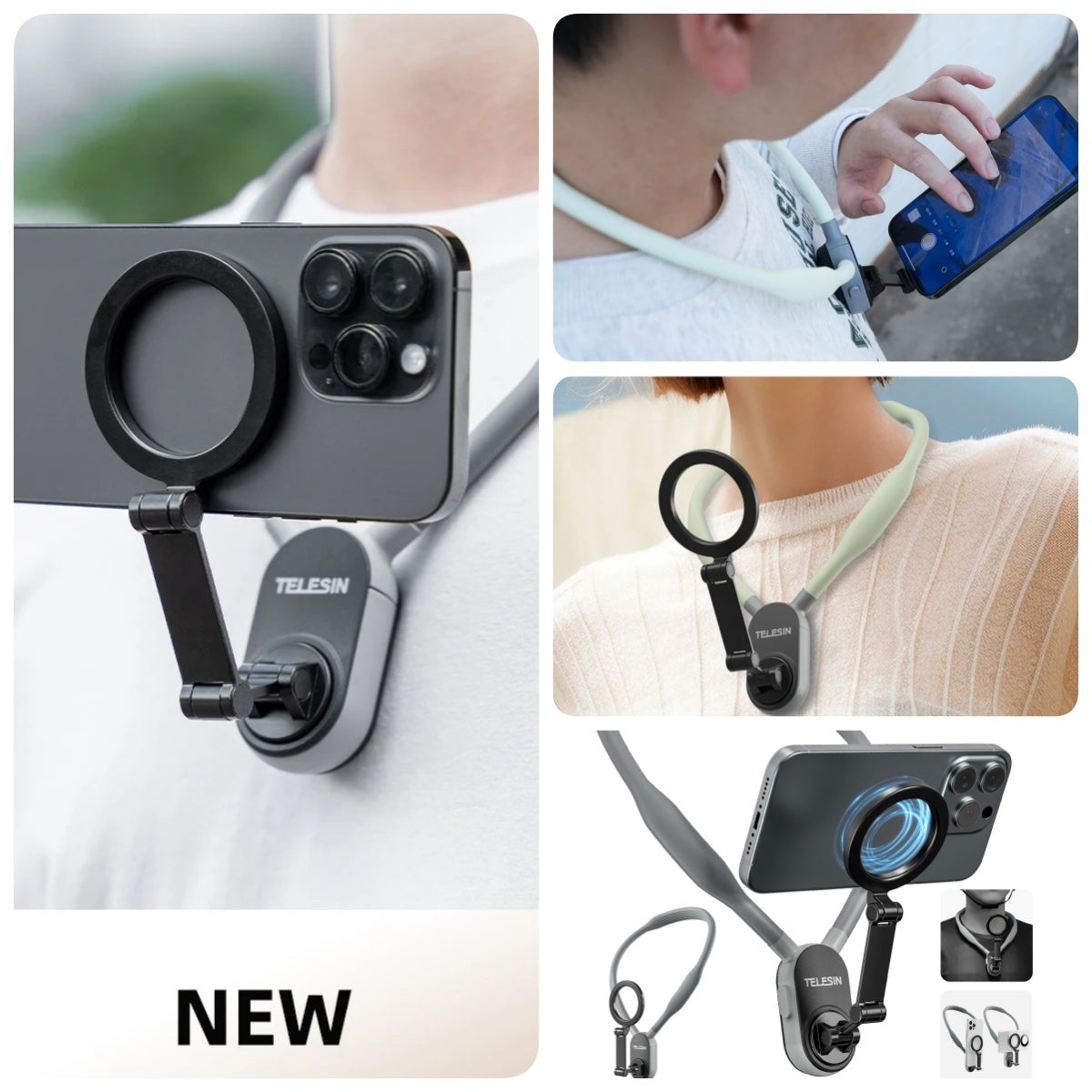 Silicone Phone Magnetic Neck Mount Quick Release Hold For Phone