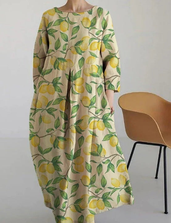 Women's Casual Loose Print Mid-length Dress