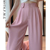 High Waist Narrow Version Ice Silk Wide-leg Pants Drape