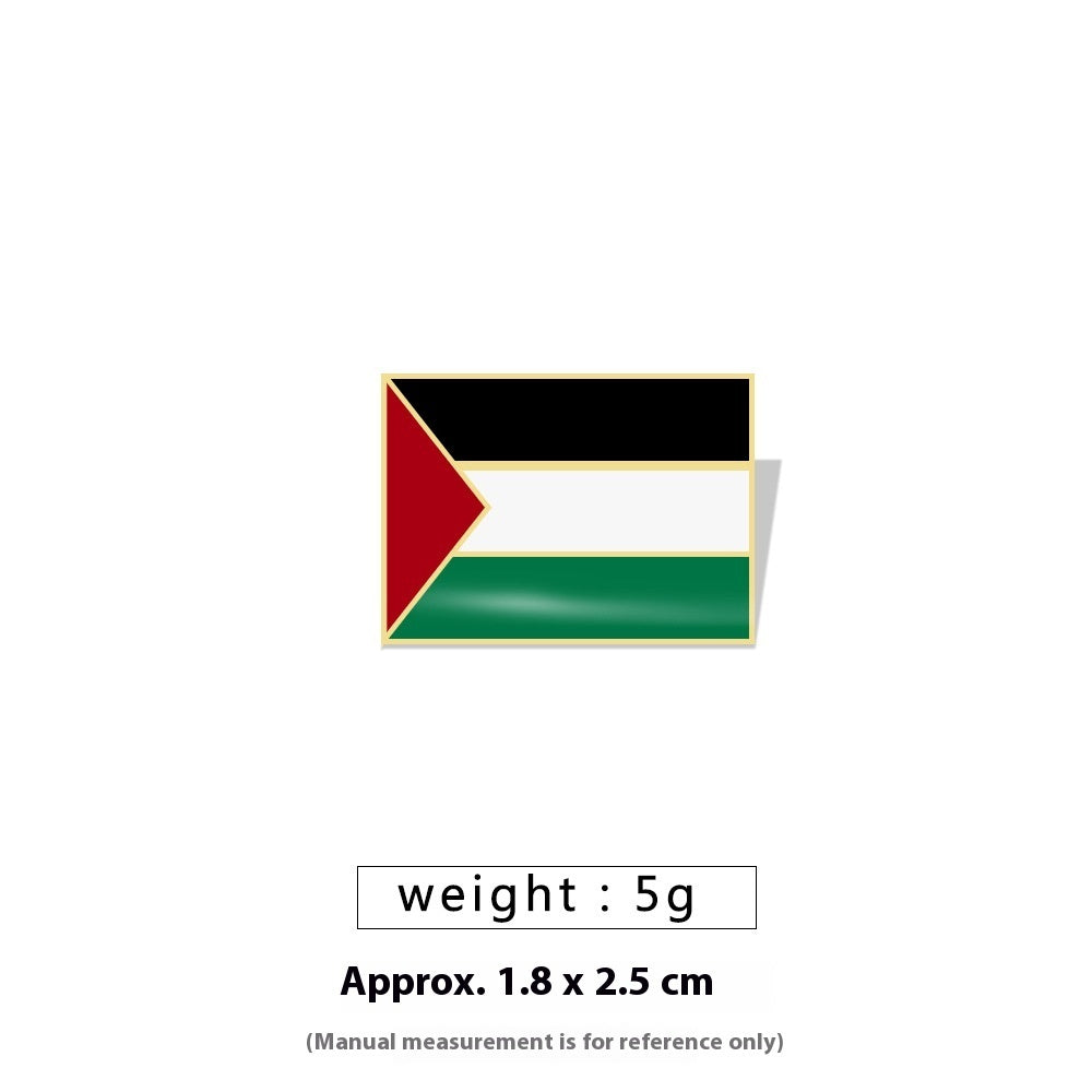 Free Palestine Flag Brooch Gold Badge Clothes Accessories Pin