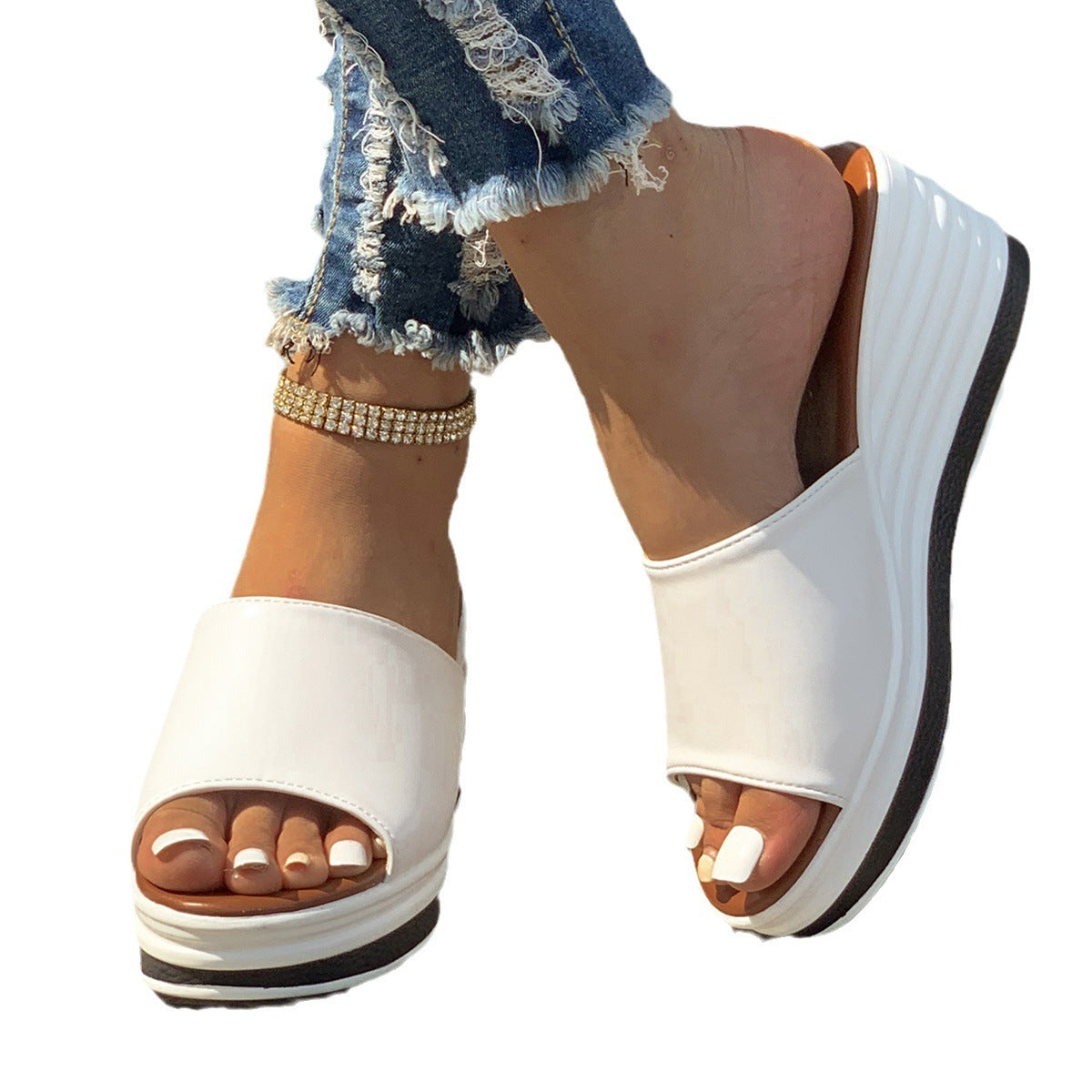Female Stylish Peep Toe Wedge Sandals