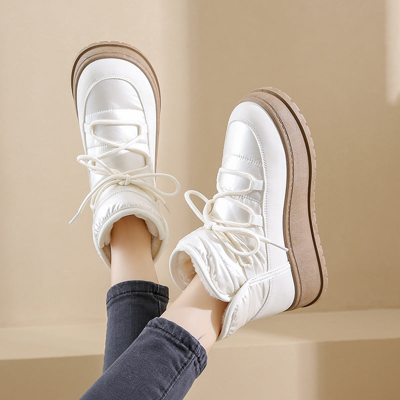 Fleece-lined High-top Snow Boots