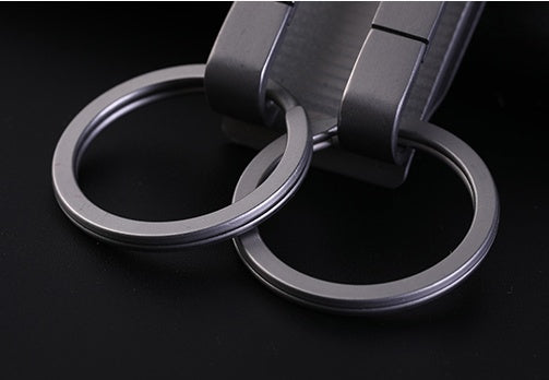 Titanium alloy belt key ring men wear belt double key ring