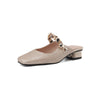 Low Heel Square Head 32-43 National Style Metal Chain Outdoor Slippers
