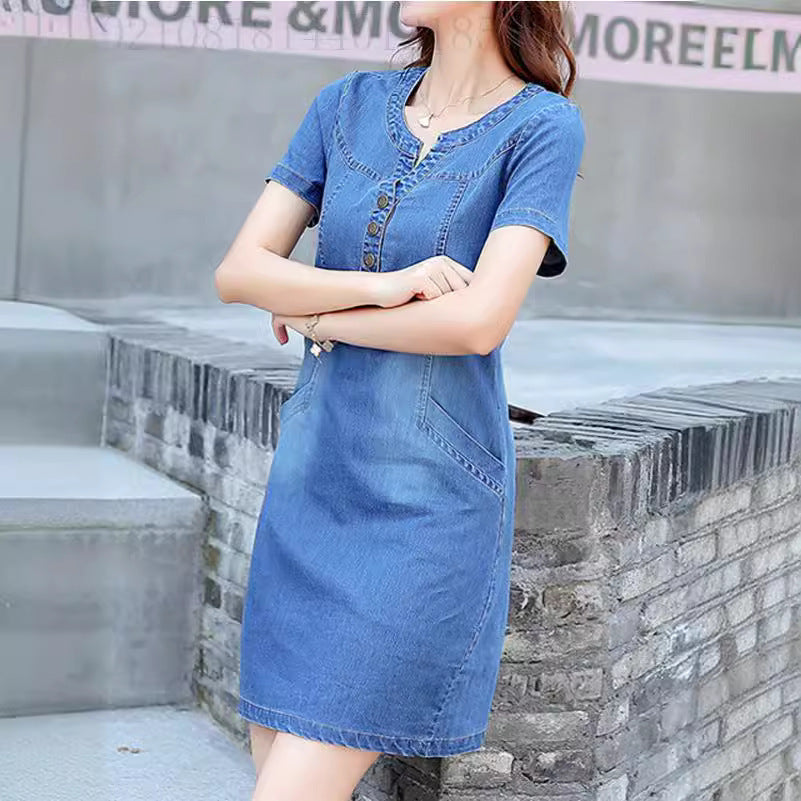 Mid-length Denim Dress