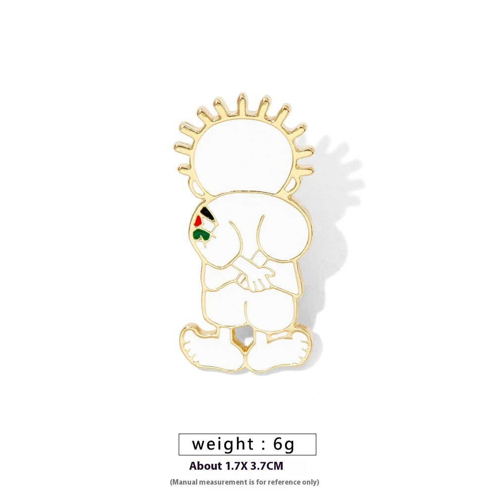 Free Palestine Flag Brooch Gold Badge Clothes Accessories Pin