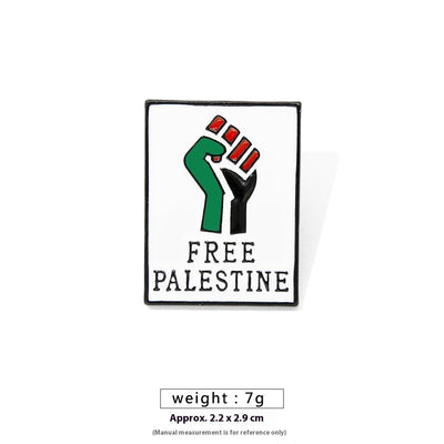 Free Palestine Flag Brooch Gold Badge Clothes Accessories Pin
