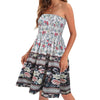 European And American Spring And Summer New Fashion Printed Beach Vacation Sexy Tube Top Dress