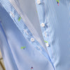 Long Sleeve Floral Loose White Shirt Doll Collar
