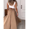 Women Two Piece Outfits Summer Cropped Vest Top High Waisted Slit Skirt Casual Matching Sets