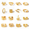 French Retro Titanium Steel Ring Golden