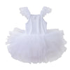 Girls' Dancing Leaf Clothing Mesh Gymnastics Clothes Children Sky Blue Practice Skirt