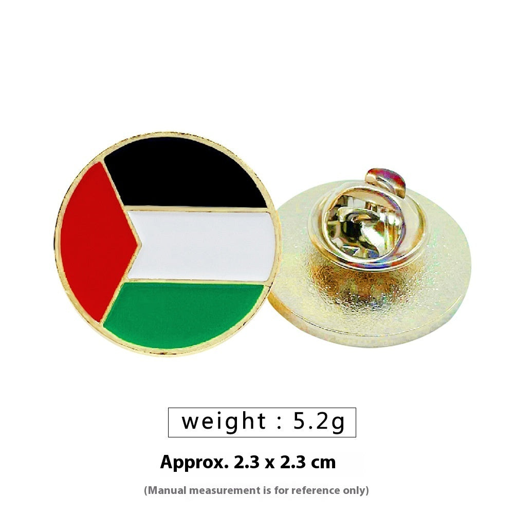 Free Palestine Flag Brooch Gold Badge Clothes Accessories Pin