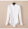 Stand Collar Organ Pleated Chiffon Shirt One-piece