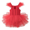 Girls' Dancing Leaf Clothing Mesh Gymnastics Clothes Children Sky Blue Practice Skirt