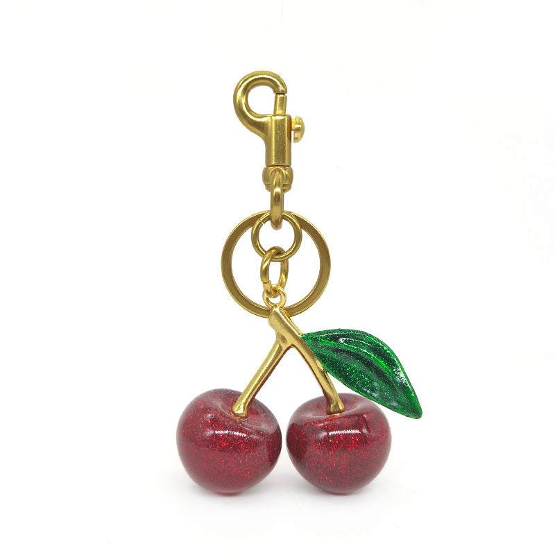 Cherry Crystal Stylish Keychain Creative Exquisite Car Key Ring
